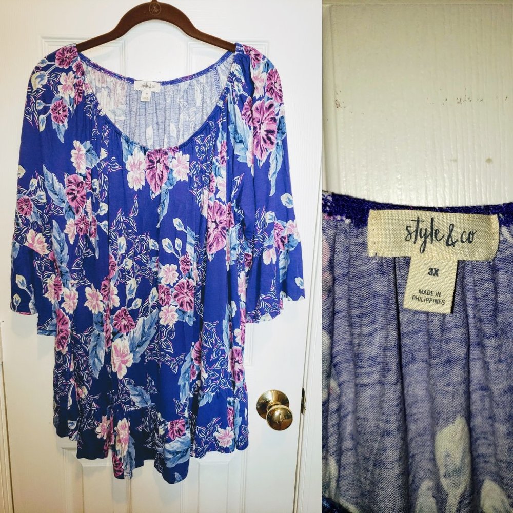 STYLE & CO boho flowy top SZ 3X EUC